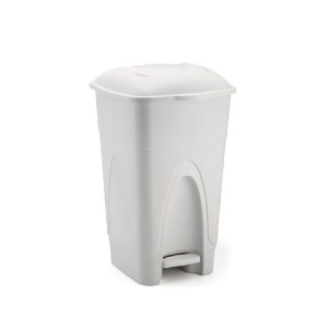 LIXEIRA 65 LT C/PEDAL BRANCA INJEPLAST