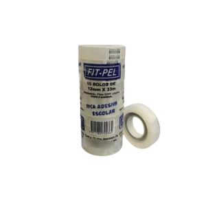 0003 - 10 ROLOS  FITA ADESIVA 12MMX33M  PC. C/10RL-CR  FIT PEL