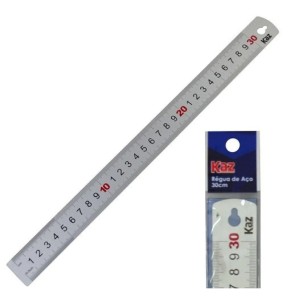 REGUA DE ACO 30CM PC. C/10UN - KAZ